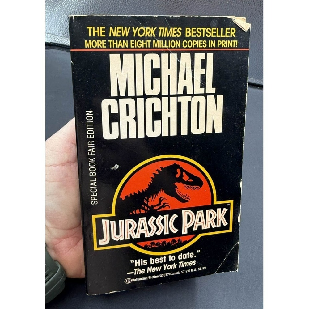 Jurassic Park Michael Crichton 1990 Vintage Paperback Movie Tie-In Ballantine